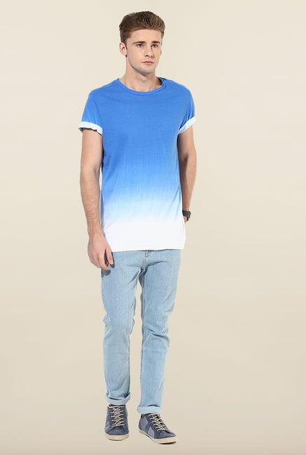 Jack & Jones Blue Ombre Slim Fit T-Shirt Jack & Jones Blue Ombre Slim Fit T-Shirt