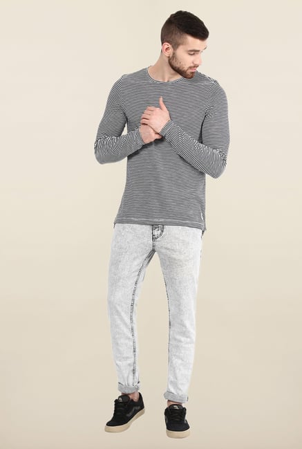 Jack & Jones Black & White Striped T-Shirt Jack & Jones Black & White Striped T-Shirt