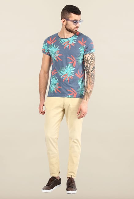 Jack & Jones Blue Round Neck Printed T-Shirt Jack & Jones Blue Round Neck Printed T-Shirt