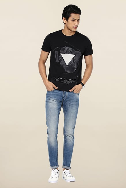Jack & Jones Blue Washed Slim Fit Jeans Jack & Jones Blue Washed Slim Fit Jeans