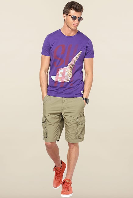 Jack & Jones Violet Printed T-Shirt Jack & Jones Violet Printed T-Shirt