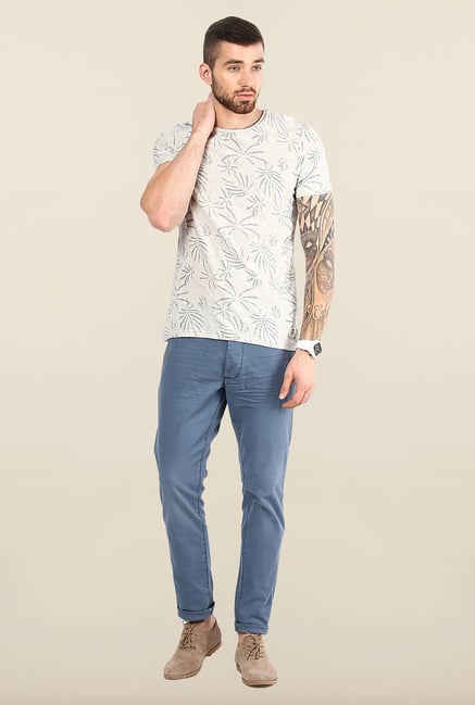 Jack & Jones Grey Round Neck Printed T-Shirt Jack & Jones Grey Round Neck Printed T-Shirt