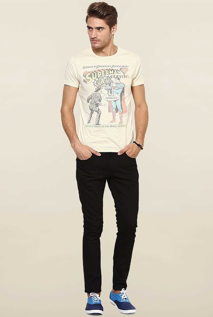 Jack & Jones Peach Printed Crew Neck T-Shirt Jack & Jones Peach Printed Crew Neck T-Shirt