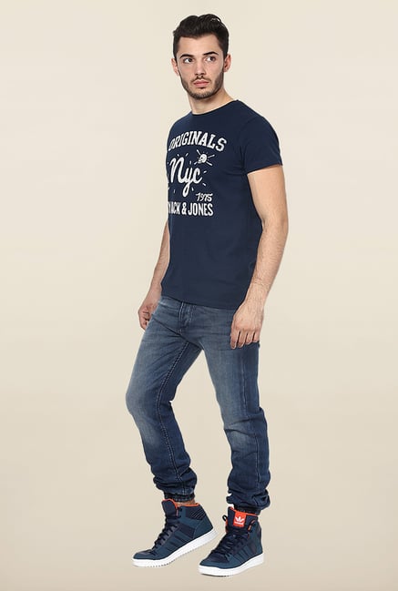 Jack & Jones Blue Washed Solid Jeans Jack & Jones Blue Washed Solid Jeans