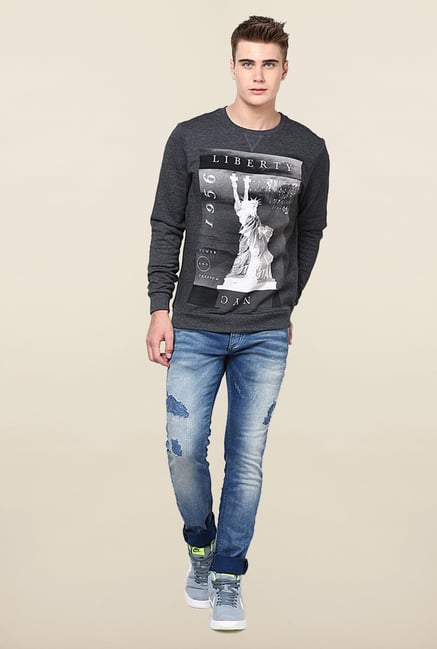 Jack & Jones Blue Mid Rise Distressed Jeans Jack & Jones Blue Mid Rise Distressed Jeans