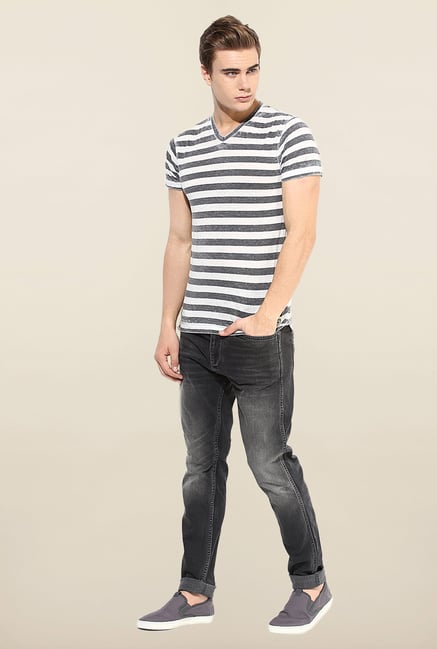 Jack & Jones Black & White V-Neck T-Shirt Jack & Jones Black & White V-Neck T-Shirt
