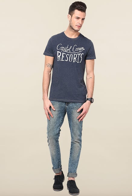 Jack & Jones Navy Crew Neck T-Shirt Jack & Jones Navy Crew Neck T-Shirt