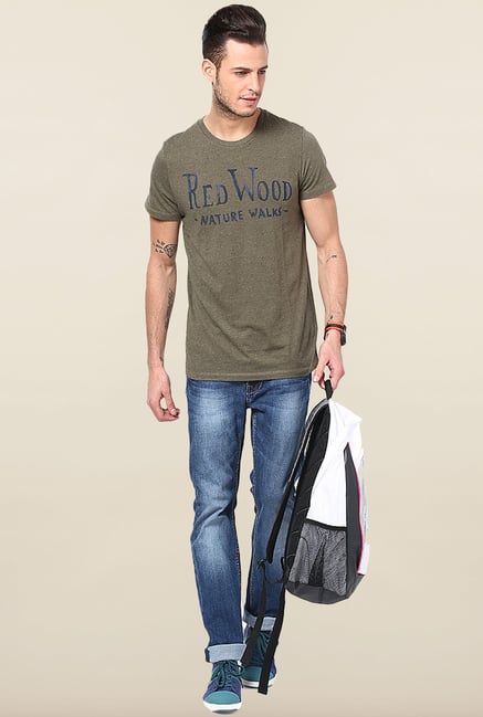 Jack & Jones Olive Printed T-Shirt Jack & Jones Olive Printed T-Shirt