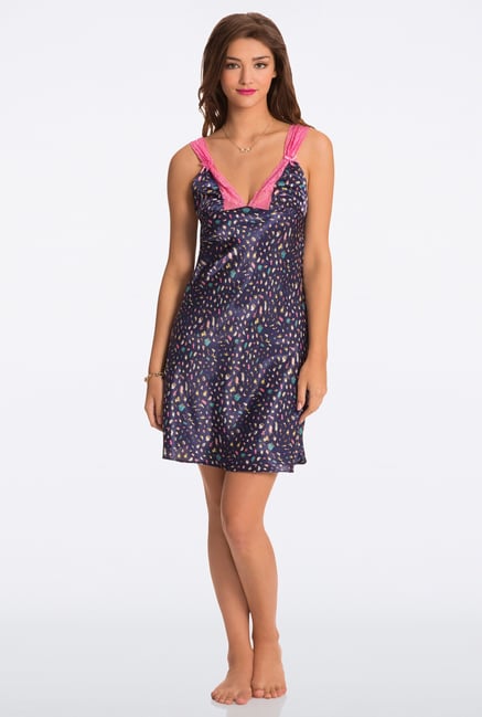 Pretty Secrets Navy Printed Chemise Pretty Secrets Navy Printed Chemise