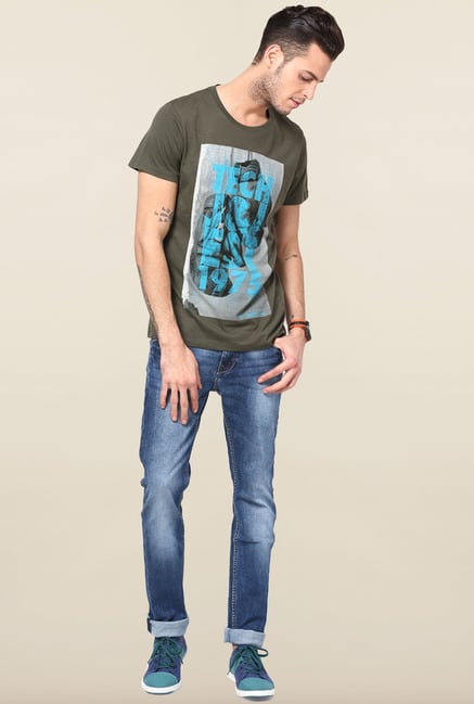 Jack & Jones Green Printed Crew Neck T-Shirt Jack & Jones Green Printed Crew Neck T-Shirt