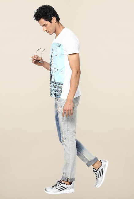 Jack & Jones Blue Washed Distressed Jeans Jack & Jones Blue Washed Distressed Jeans