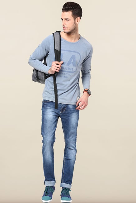 Jack & Jones Blue Printed T-Shirt Jack & Jones Blue Printed T-Shirt