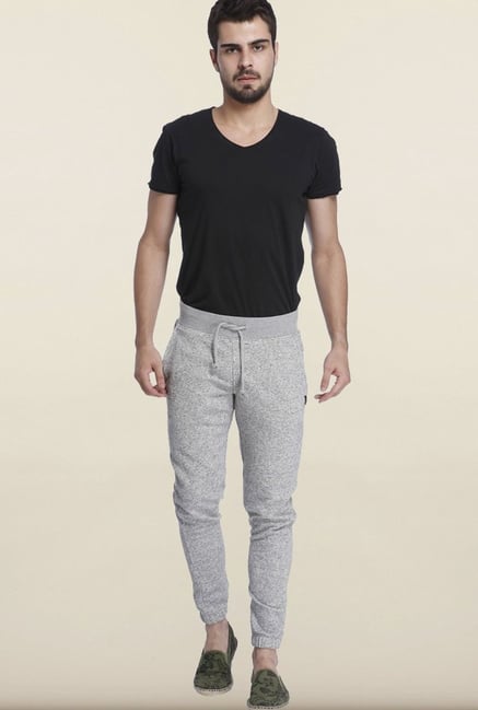 Jack & Jones Grey Solid Cotton Sweatpants Jack & Jones Grey Solid Cotton Sweatpants