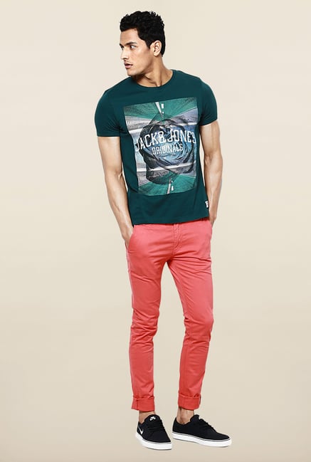 Jack & Jones Green Printed T-Shirt Jack & Jones Green Printed T-Shirt