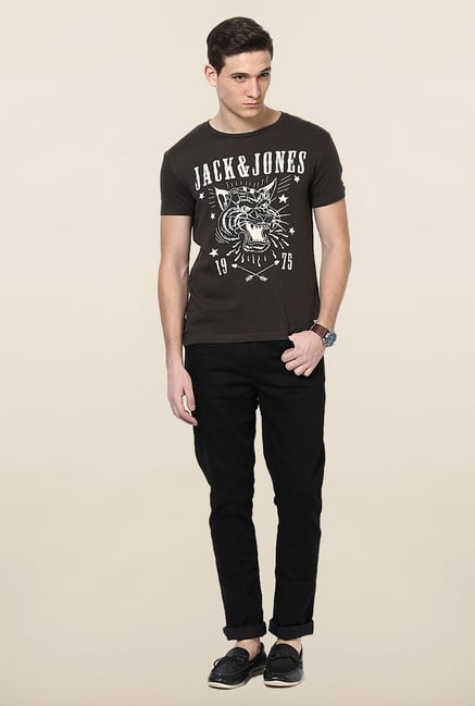 Jack & Jones Black Printed T-Shirt Jack & Jones Black Printed T-Shirt