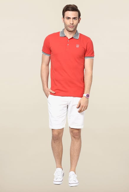 Jack & Jones Red Solid Polo T-Shirt Jack & Jones Red Solid Polo T-Shirt