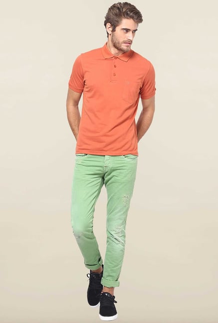 Jack & Jones Green Washed Slim Fit Jeans Jack & Jones Green Washed Slim Fit Jeans