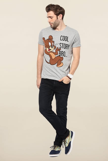 Jack & Jones Light Grey Crew Neck T-Shirt Jack & Jones Light Grey Crew Neck T-Shirt