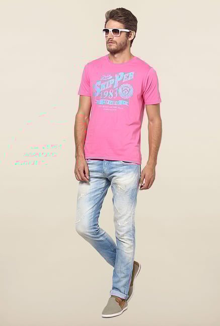 Jack & Jones Blue Mid Rise Distressed Jeans Jack & Jones Blue Mid Rise Distressed Jeans