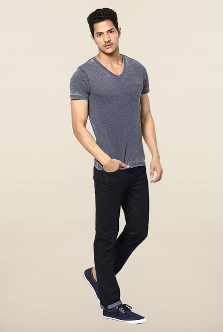 Jack & Jones Grey V-Neck T-Shirt Jack & Jones Grey V-Neck T-Shirt