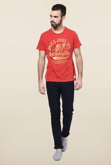 Jack & Jones Red Cotton T-Shirt Jack & Jones Red Cotton T-Shirt