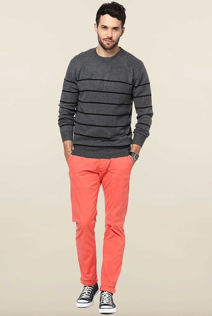 Jack & Jones Peach Solid Chinos Jack & Jones Peach Solid Chinos