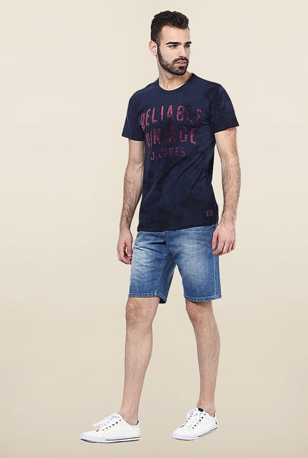 Jack & Jones Navy Printed T-Shirt Jack & Jones Navy Printed T-Shirt