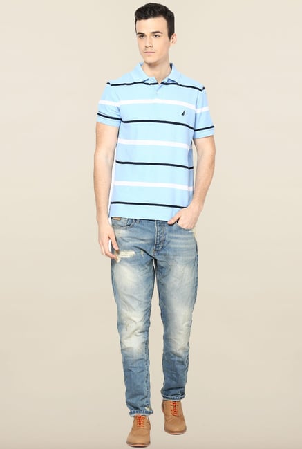 Jack & Jones Blue Distressed Regular Fit Jeans Jack & Jones Blue Distressed Regular Fit Jeans
