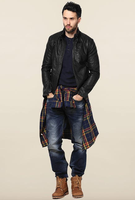 Jack & Jones Navy Solid Cotton Sweatshirt Jack & Jones Navy Solid Cotton Sweatshirt
