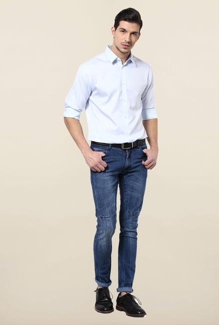Jack & Jones Light Blue Solid Casual Shirt Jack & Jones Light Blue Solid Casual Shirt