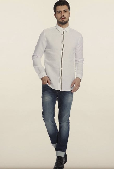 Jack & Jones White Slim Fit Casual Shirt Jack & Jones White Slim Fit Casual Shirt