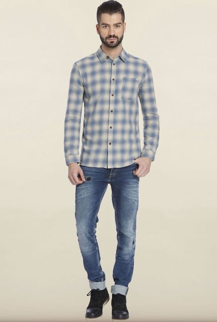 Jack & Jones Blue Slim Fit Casual Shirt Jack & Jones Blue Slim Fit Casual Shirt