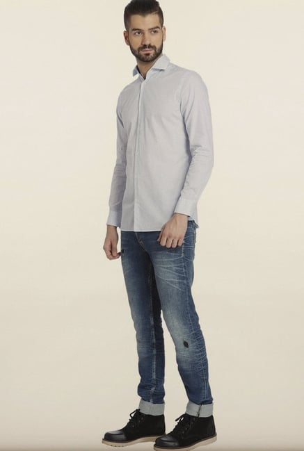 Jack & Jones White Dot Print Casual Shirt Jack & Jones White Dot Print Casual Shirt