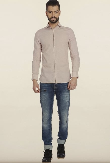 Jack & Jones Pink Polka Dot Casual Shirt Jack & Jones Pink Polka Dot Casual Shirt