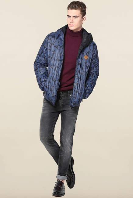 Jack & Jones Blue Printed Jacket Jack & Jones Blue Printed Jacket