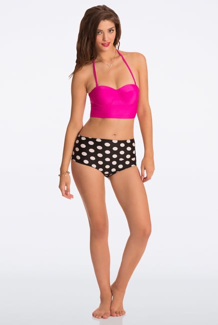 Pretty Secrets Fuchsia Polka Dot High-Waist Bikini Set Pretty Secrets Fuchsia Polka Dot High-Waist Bikini Set
