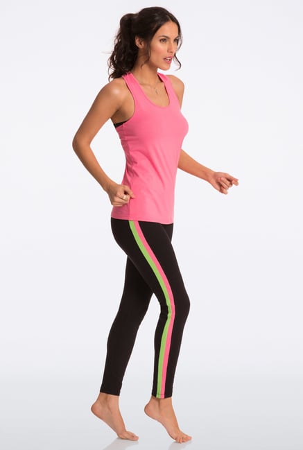 Pretty Secrets Black & Coral Green Ultimate Workout Leggings Pretty Secrets Black & Coral Green Ultimate Workout Leggings