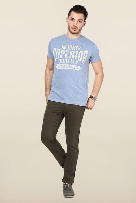 Jack & Jones Blue Printed T-Shirt Jack & Jones Blue Printed T-Shirt