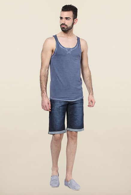 Jack & Jones Blue Solid Sleeveless Vest Jack & Jones Blue Solid Sleeveless Vest
