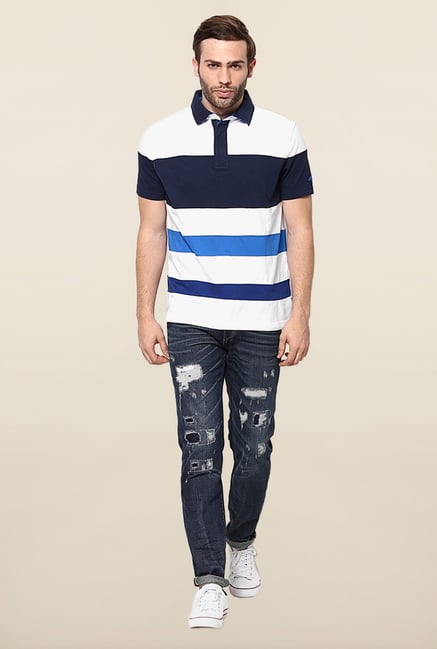 Jack & Jones Blue Distressed Regular Fit Jeans Jack & Jones Blue Distressed Regular Fit Jeans
