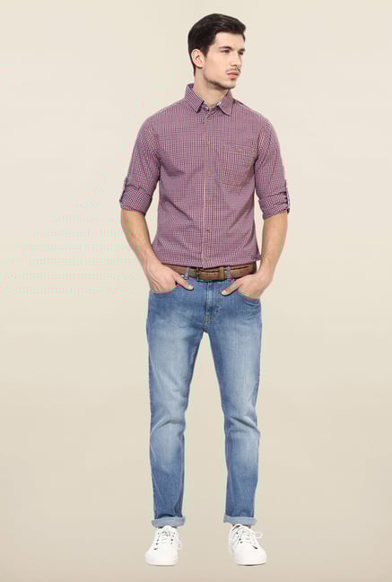 Jack & Jones Red And Blue Checks Casual Shirt Jack & Jones Red And Blue Checks Casual Shirt
