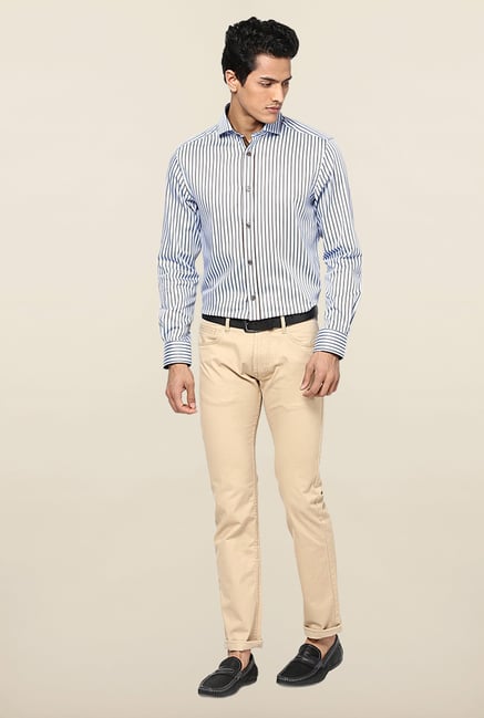 Jack & Jones Blue Striped Slim Fit Casual Shirt Jack & Jones Blue Striped Slim Fit Casual Shirt