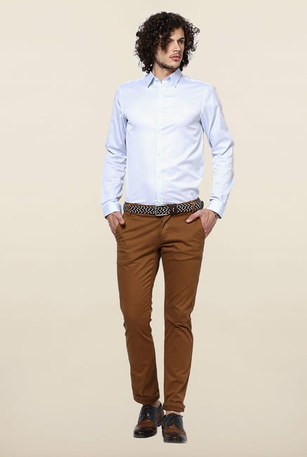 Jack & Jones Light Blue Solid Casual Shirt Jack & Jones Light Blue Solid Casual Shirt