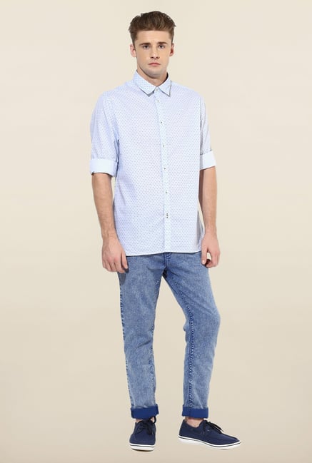 Jack & Jones Blue Printed Casual Shirt Jack & Jones Blue Printed Casual Shirt