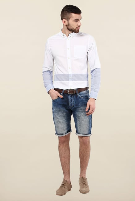 Jack & Jones White Solid Cotton Casual Shirt Jack & Jones White Solid Cotton Casual Shirt