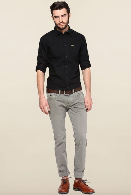 Jack & Jones Black Solid Slim Fit Casual Shirt Jack & Jones Black Solid Slim Fit Casual Shirt