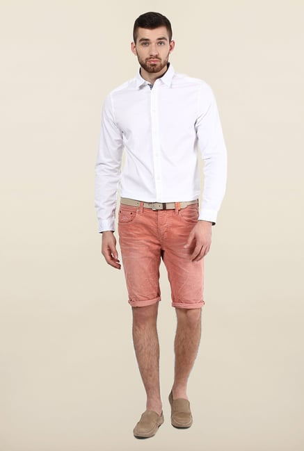 Jack & Jones White Solid Cotton Casual Shirt Jack & Jones White Solid Cotton Casual Shirt
