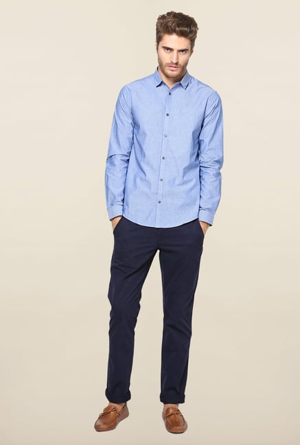 Jack & Jones Blue Pin Stripes Casual Shirt Jack & Jones Blue Pin Stripes Casual Shirt