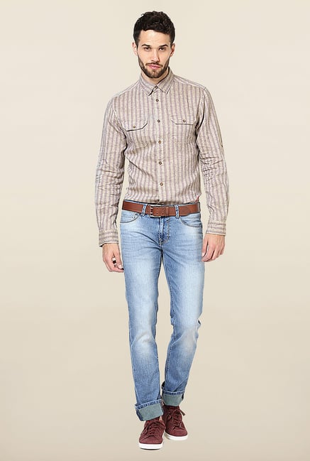 Jack & Jones Purple Striped Casual Shirt Jack & Jones Purple Striped Casual Shirt