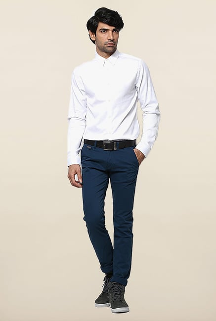 Jack & Jones White Solid Casual Shirt Jack & Jones White Solid Casual Shirt
